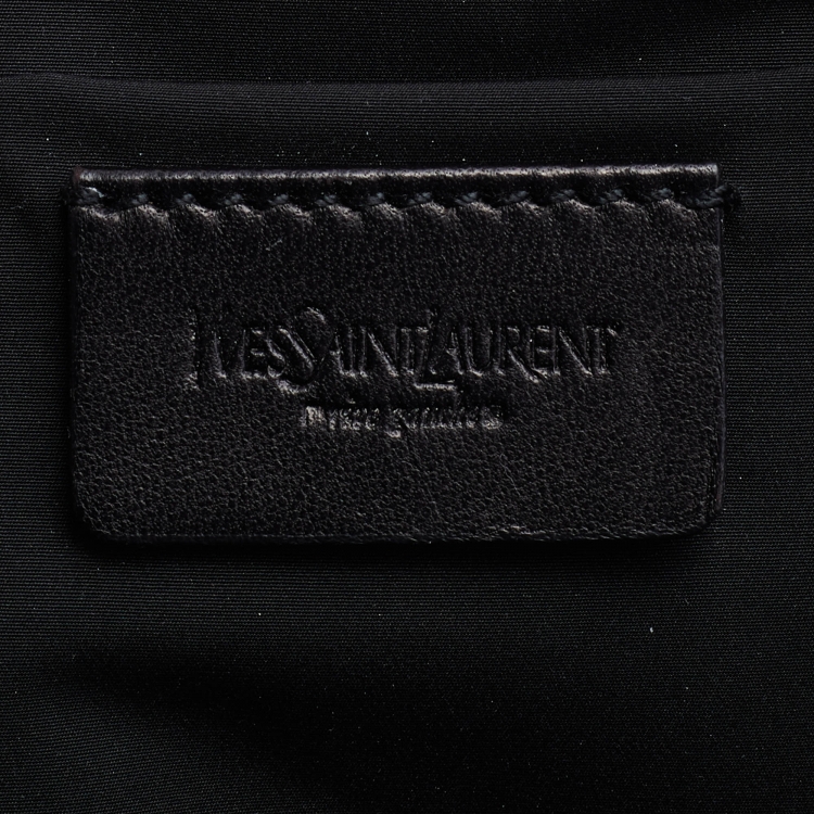 Pre Owned Yves Saint Laurent Metallic Grey Leather Satchel