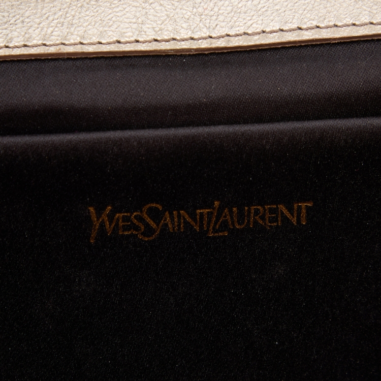 Pre Owned Yves Saint Laurent Metallic Gold Leather Belle De Jour Clutch