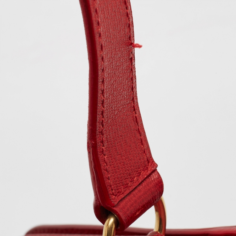 Pre Owned Yves Saint Laurent Red Leather Chyc Flap Crossbody Bag