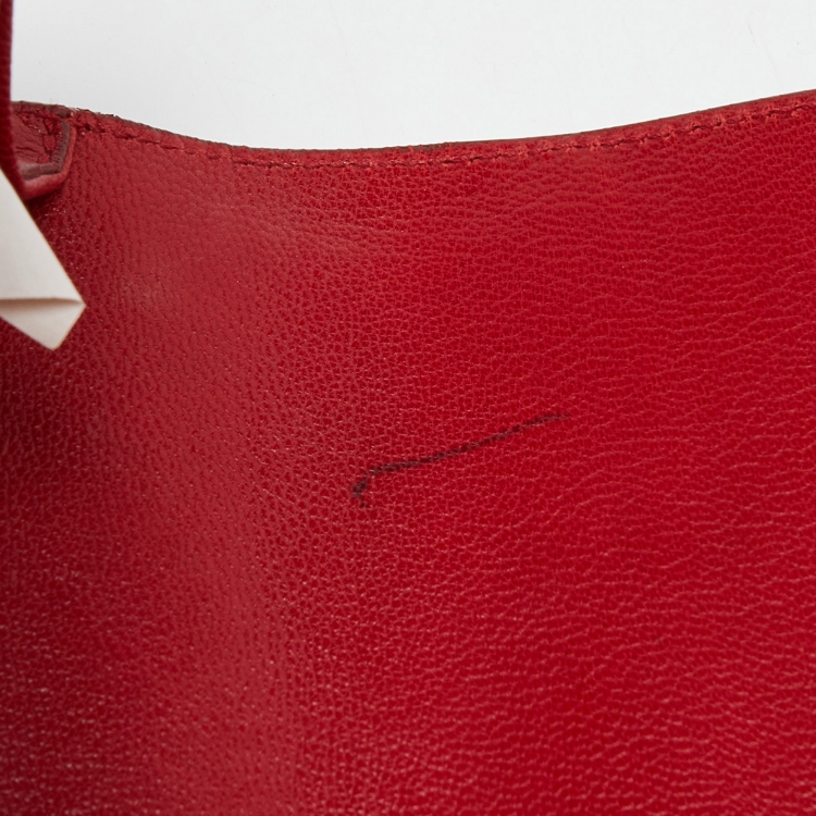 Pre Owned Yves Saint Laurent Red Leather Belle De Jour Flap Clutch
