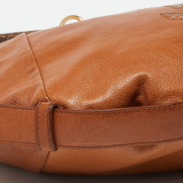 Pre Owned Yves Saint Laurent Brown Leather Mombasa Hobo 