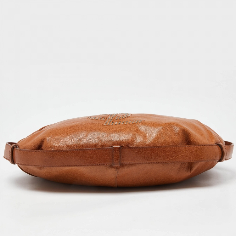 Pre Owned Yves Saint Laurent Brown Leather Mombasa Hobo 