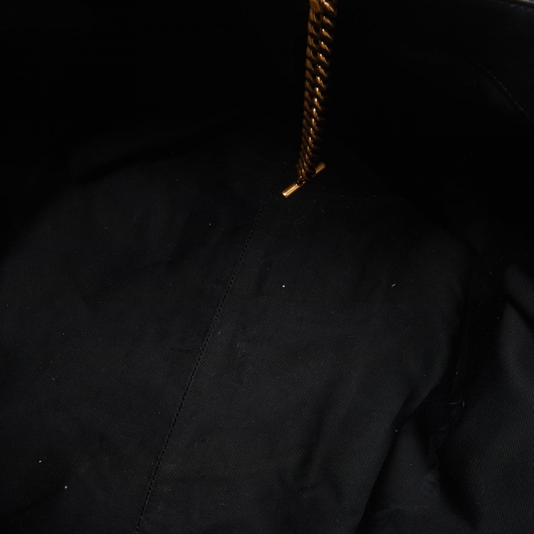 Pre Owned Saint Laurent Black Quilted Leather Maxi Icare Tote