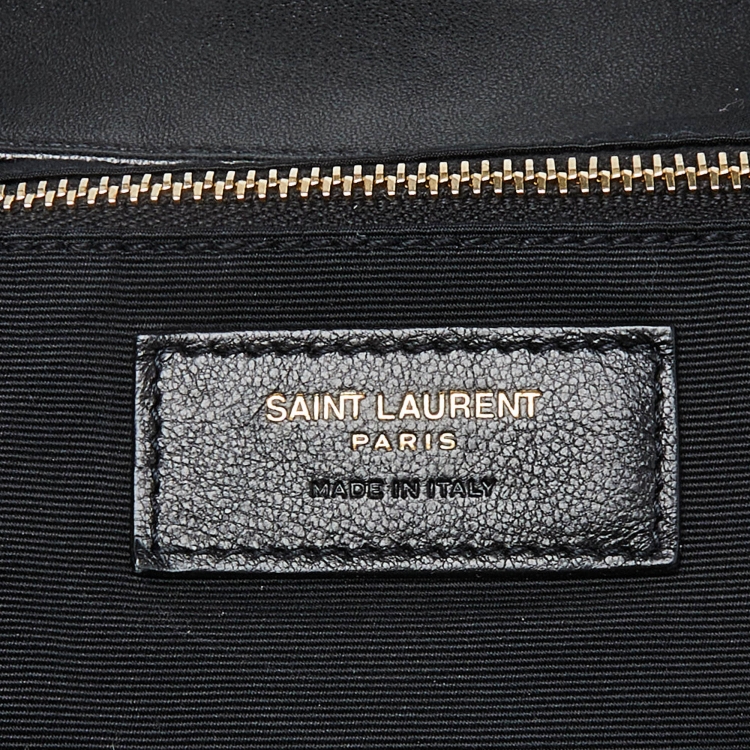 Pre Owned Saint Laurent Black Quilted Leather Maxi Icare Tote