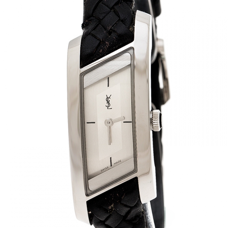 Pre Owned Yves Saint Laurent Silver Stainless Steel Rive Gauche Women's Wristwatch 17 mm