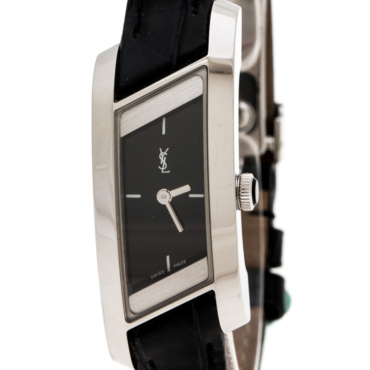 Pre Owned Yves Saint Laurent White Stainless Steel Rive Gauche Women's Wristwatch 17 mm