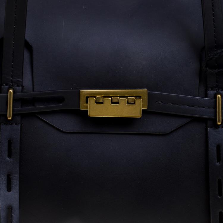 مملوكة مسبقًا ZAC Zac Posen Black Leather Eartha Belted Satchel