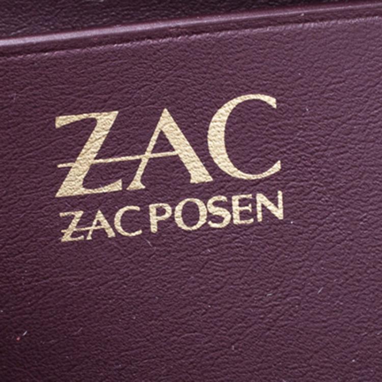 Pre Owned Zac Posen Burgundy Suede Z Spoke Shoulder Bag