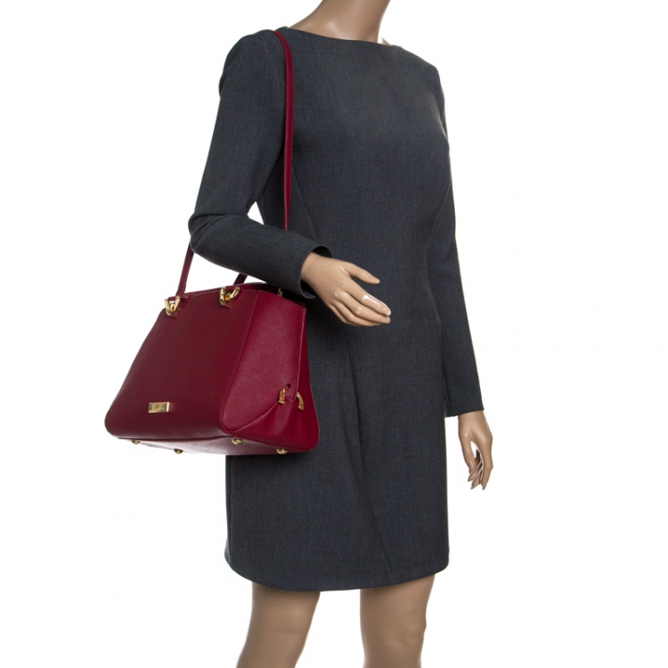 مملوكة مسبقًا Zac Zac Pozen Red Leather Tote