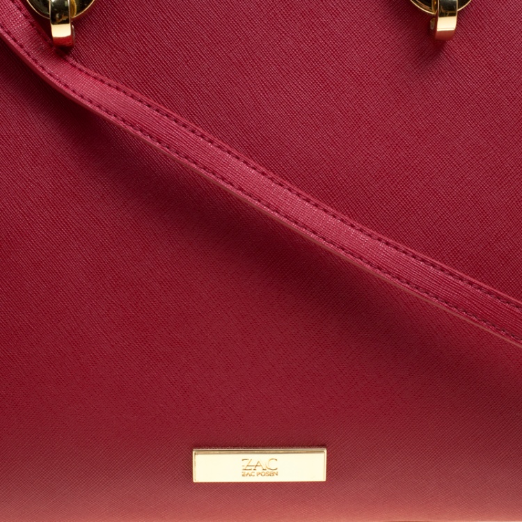 مملوكة مسبقًا Zac Zac Pozen Red Leather Tote