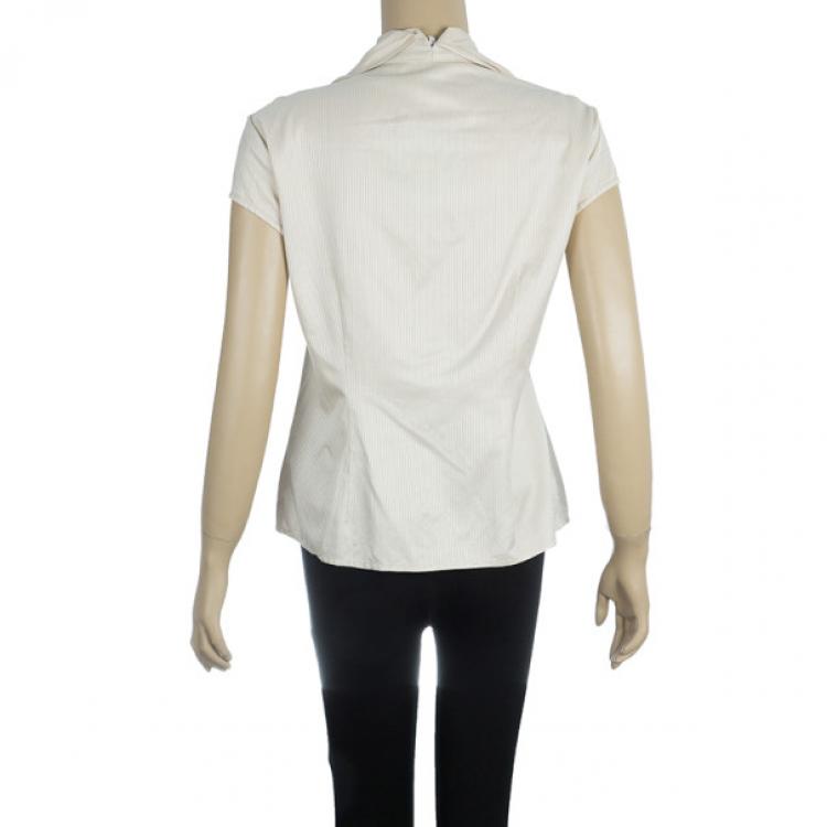 Pre Owned Zac Posen Ruffle Short Sleeve Top M