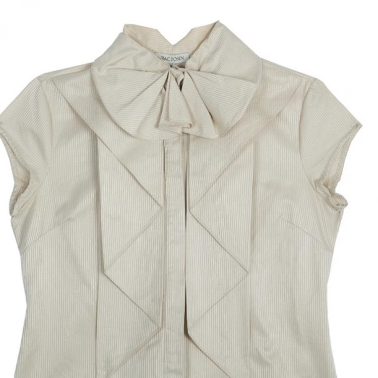 Pre Owned Zac Posen Ruffle Short Sleeve Top M