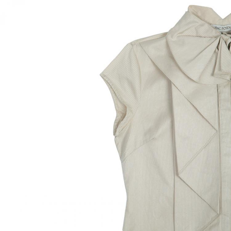 Pre Owned Zac Posen Ruffle Short Sleeve Top M