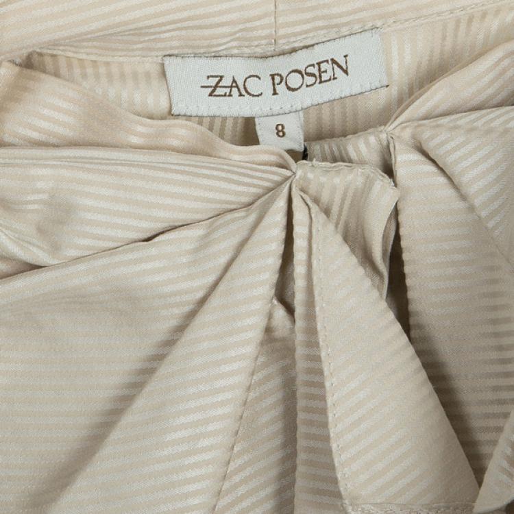 Pre Owned Zac Posen Ruffle Short Sleeve Top M