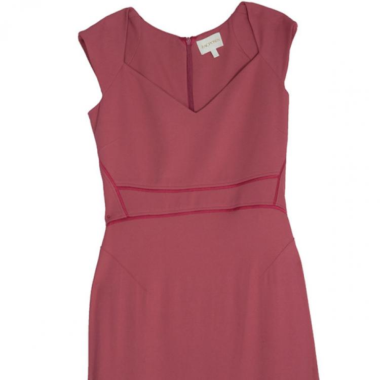 Pre Owned Zac Posen Satin Trimmed Crepe Gown S