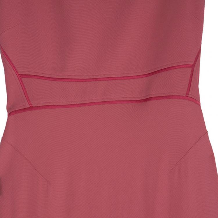 Pre Owned Zac Posen Satin Trimmed Crepe Gown S