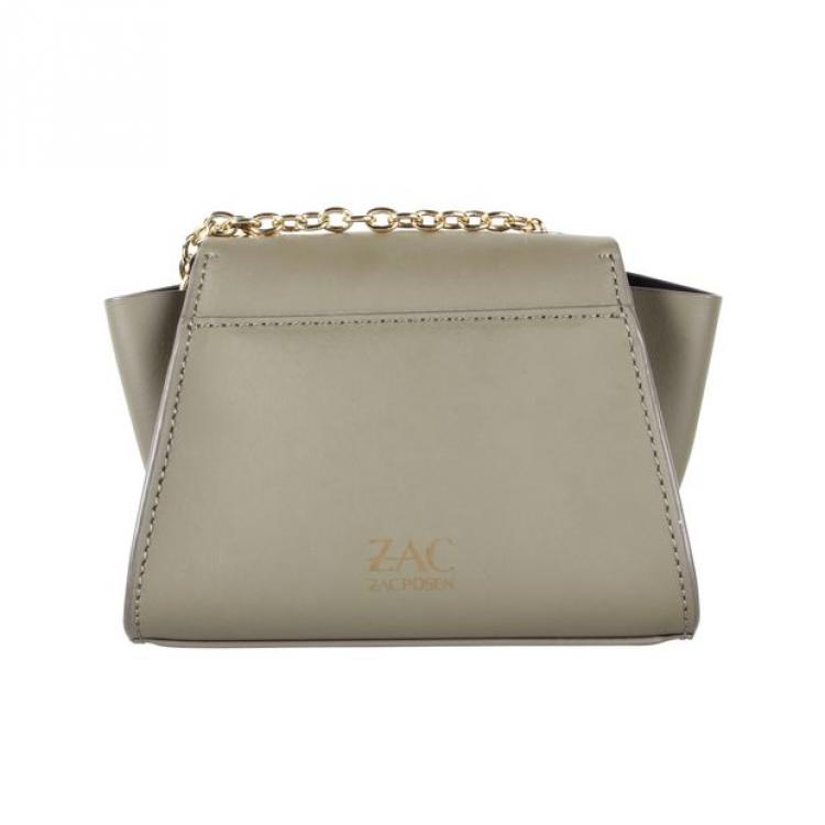 Pre Owned Zac Posen Gray Eartha Leather Mini Crossbody Bag 
