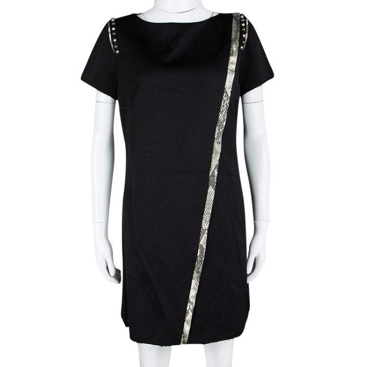 Pre Owned Zadig and Voltaire Black Embellished Frayed Trim Detail Ranon BF Dress M