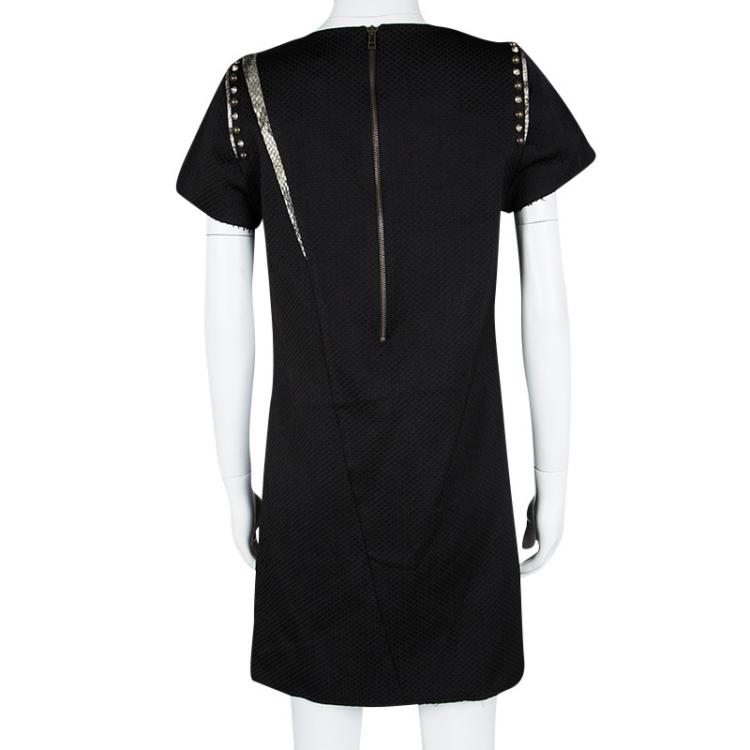 Pre Owned Zadig and Voltaire Black Embellished Frayed Trim Detail Ranon BF Dress M