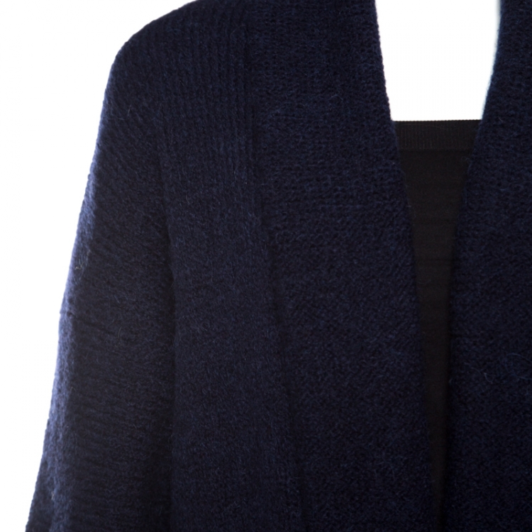 Pre Owned Zadig and Voltaire Bicolor Wool Belted Mia Cardigan M/L