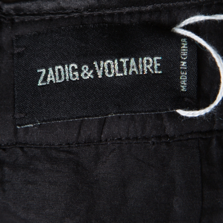 Pre Owned Zadig and Voltaire Black Sequined Jasmi Mini Skirt M