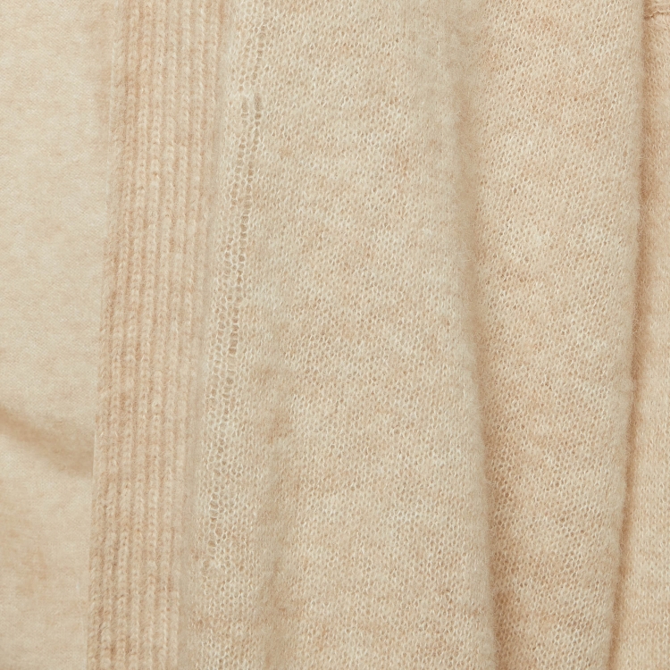 Pre Owned Zadig & Voltaire Beige Distressed Knit Cardigan M/L