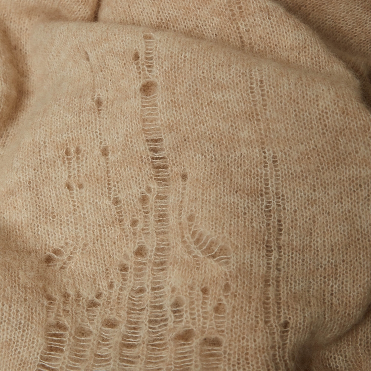 Pre Owned Zadig & Voltaire Beige Distressed Knit Cardigan M/L
