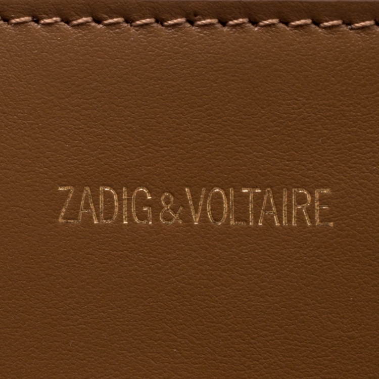 Pre Owned Zadig and Voltaire Brown Leather Medium Candide Top Handle Bag