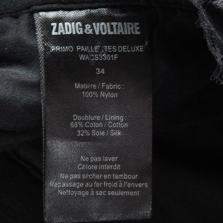 Pre Owned Zadig and Voltaire Black Primo Paillettes Deluxe Sequined Shorts S