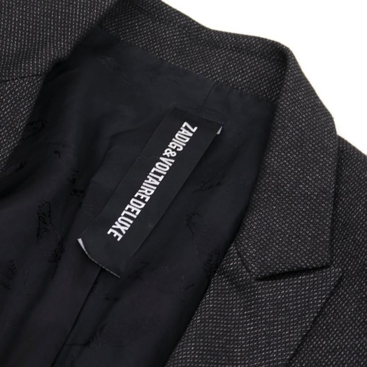 Pre Owned Zadig & Voltaire Grey Tweed Blazer M