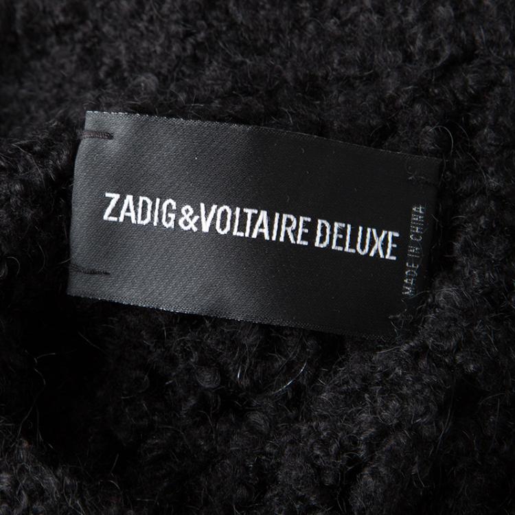 Pre Owned Zadig and Voltaire Deluxe Chunky Perforated Knit Massimo Hook Sweater M