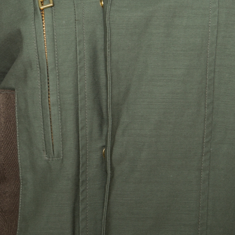 Pre Owned Zadig and Voltaire Military Green Applique Detail Karma Spi Jacket M