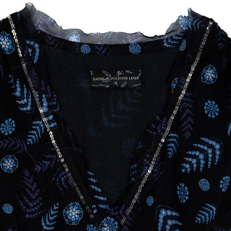 Pre Owned Zadig & Voltaire Luxe Printed Dress L