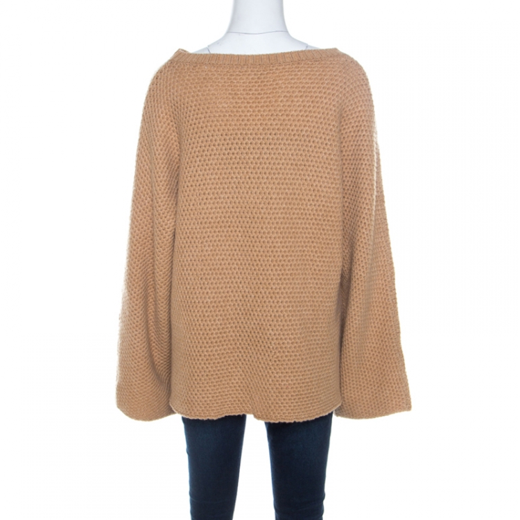 Pre Owned Zadig and Voltaire Beige Cashmere Kimono Sleeve Sweater M  