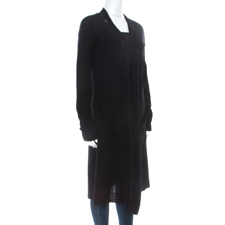 مملوكة مسبقًا Zadig & Voltaire Black Merino Wool Romy Long Cardigan M