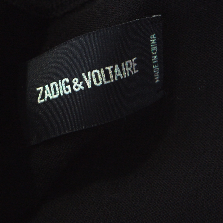 مملوكة مسبقًا Zadig & Voltaire Black Merino Wool Romy Long Cardigan M
