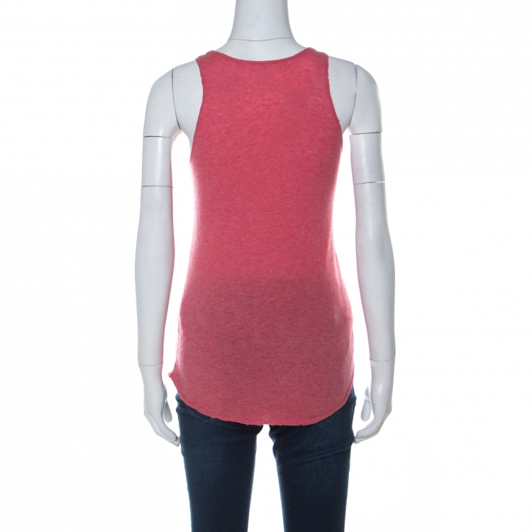 مملوكة مسبقًا Zadig and Voltaire Washed Red Cashmere Skull Embellished Vest XS