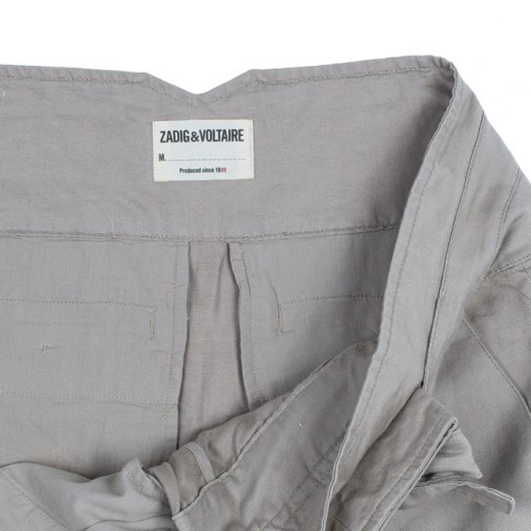 مملوكة مسبقًا Zadig & Voltaire Plumo Two-Tone Cropped Pants XS
