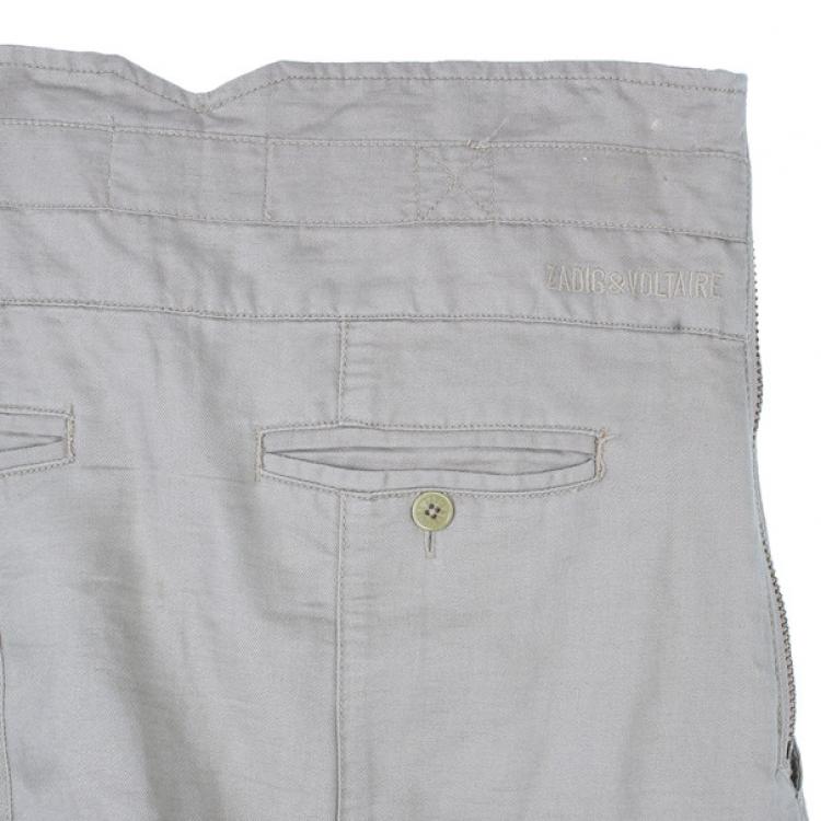 مملوكة مسبقًا Zadig & Voltaire Plumo Two-Tone Cropped Pants XS