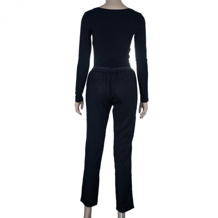 Pre Owned Zadig & Voltaire Black Pale Bis Track Casual Pants S