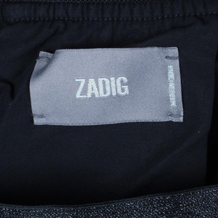 Pre Owned Zadig & Voltaire Black Pale Bis Track Casual Pants S