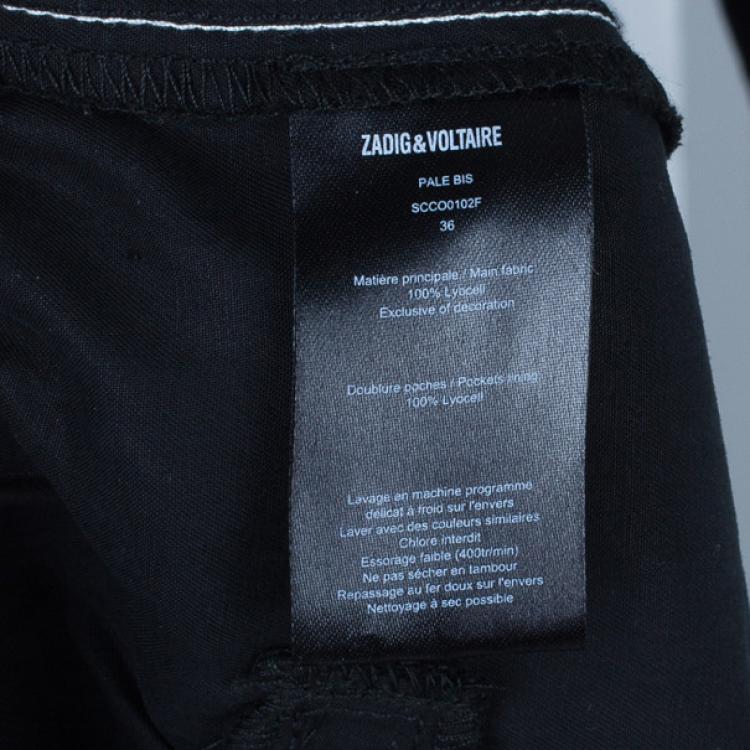 Pre Owned Zadig & Voltaire Black Pale Bis Track Casual Pants S