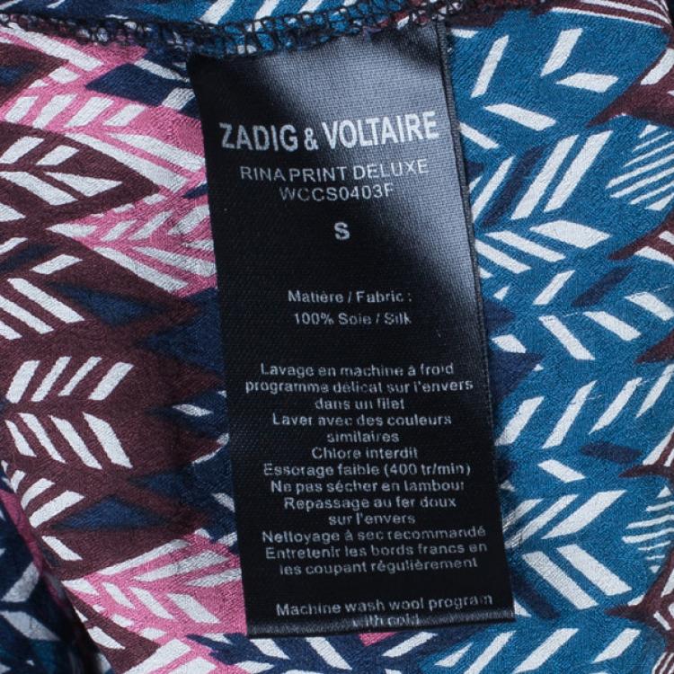 Pre Owned Zadig & Voltaire Printed Tunic Top S