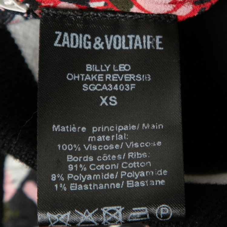 Zadig and Voltaire Multicolor Crepe Printed Reversible Bomber Jacket XS ...