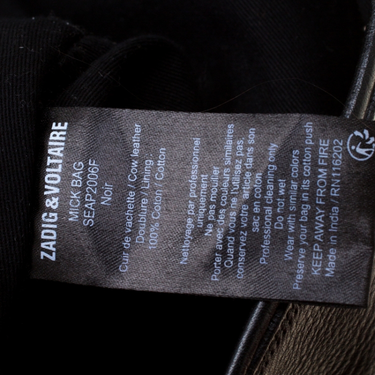 Pre Owned Zadig and Voltaire Black Leather Mick Tote