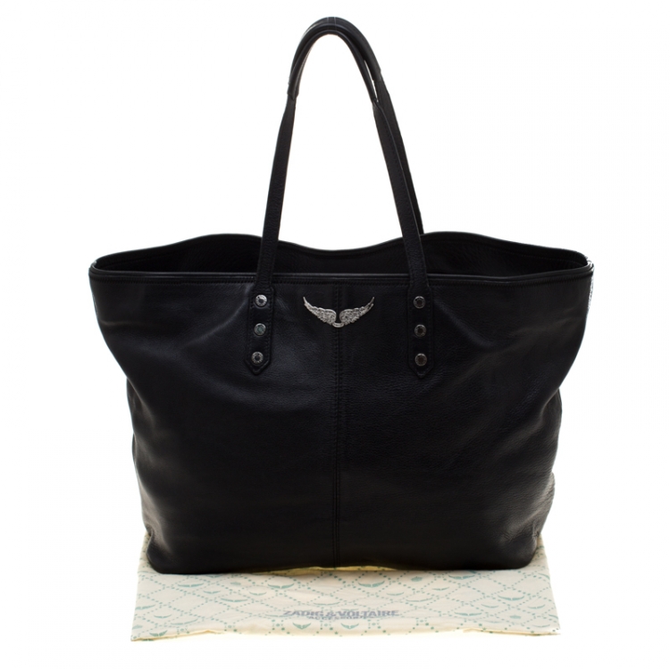 Pre Owned Zadig and Voltaire Black Leather Mick Tote