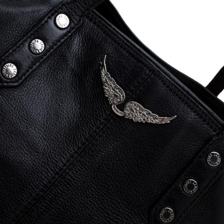 Pre Owned Zadig and Voltaire Black Leather Mick Tote