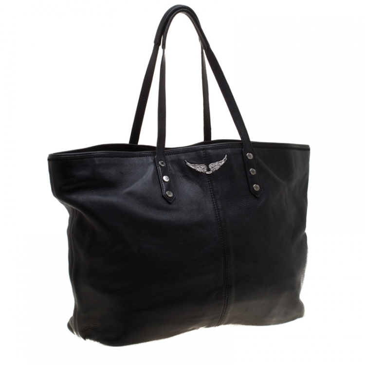 Pre Owned Zadig and Voltaire Black Leather Mick Tote