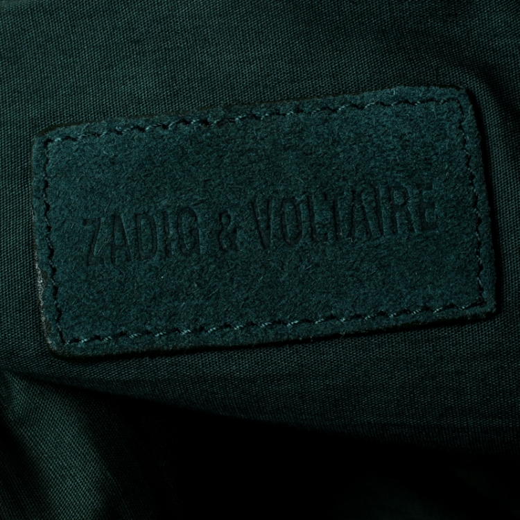 Pre Owned Zadig and Voltaire Dark Green Suede Shoulder Bag