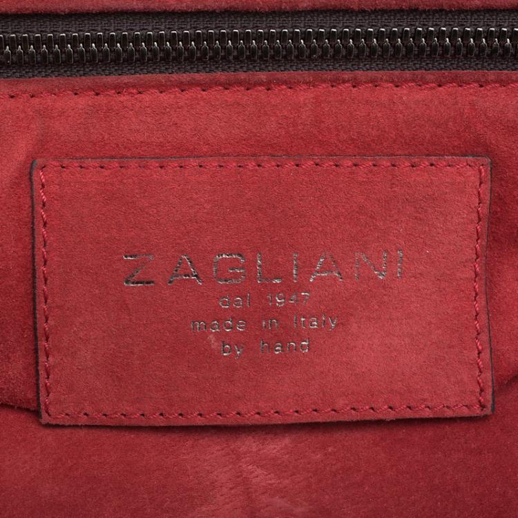 Pre Owned Zagliani Metallic Black/Gold Python Puffy Hobo